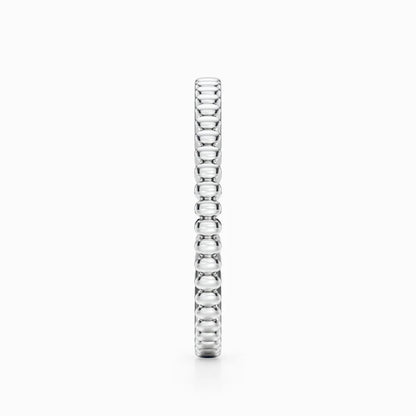 Gear Bead Wedding Band in White Gold