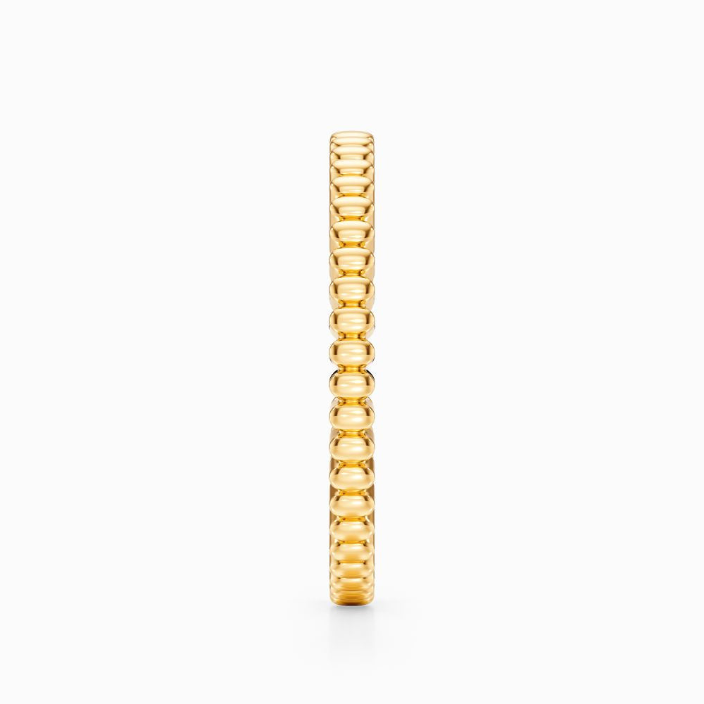 Gear Bead Wedding Band in White Gold