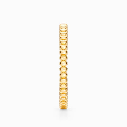 Gear Bead Wedding Band in White Gold