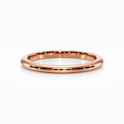 Classic D Wedding Band in Yellow Gold