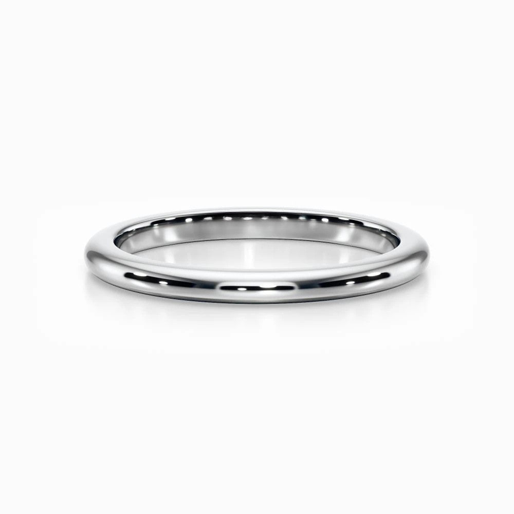 Classic D Wedding Band in Yellow Gold
