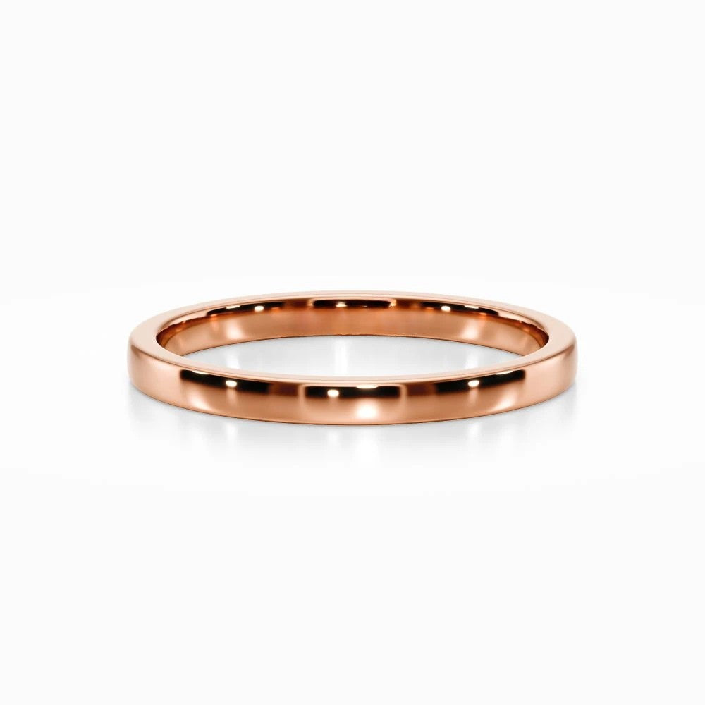 Classic Flat Wedding Band in White Gold