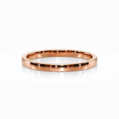 Classic Flat Wedding Band in White Gold