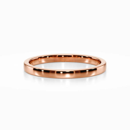Classic Flat Wedding Band in Rose Gold