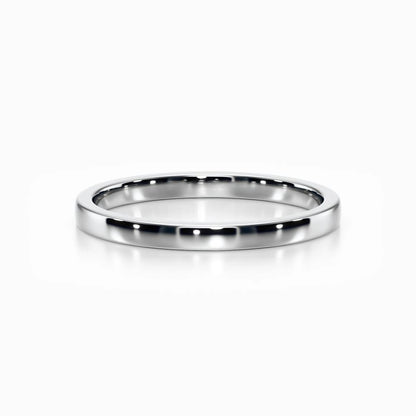 Classic Flat Wedding Band in White Gold