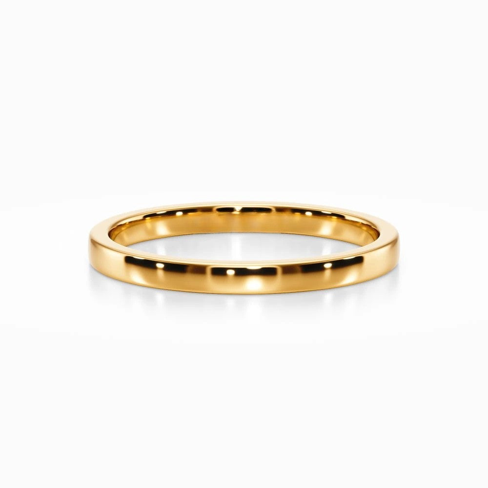 Classic Flat Wedding Band in White Gold
