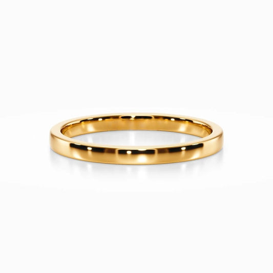 Classic Flat Wedding Band in Yellow Gold