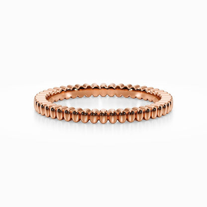Gear Bead Wedding Band in White Gold