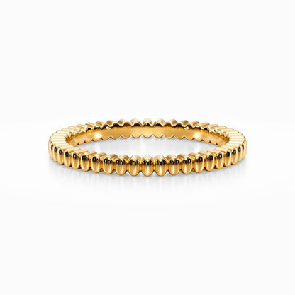 Gear Bead Wedding Band in White Gold