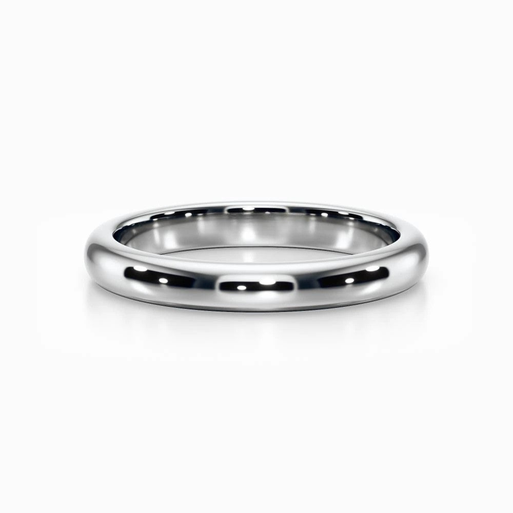 Classic D Wedding Band in Yellow Gold