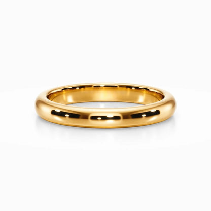 Classic D Wedding Band in Yellow Gold