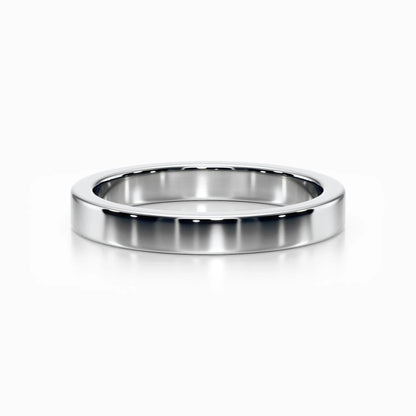 Classic Flat Wedding Band in White Gold