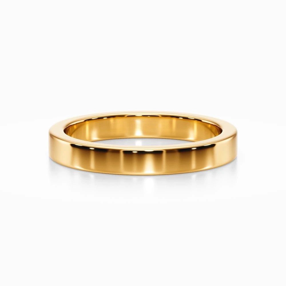 Classic Flat Wedding Band in White Gold