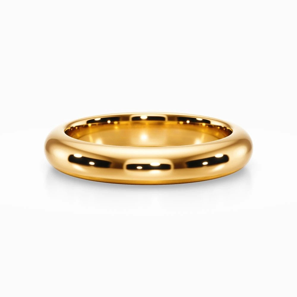 Classic D Wedding Band in Yellow Gold