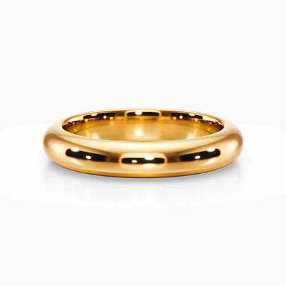 Classic D Wedding Band in Yellow Gold
