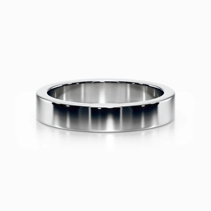 Classic Flat Wedding Band in White Gold