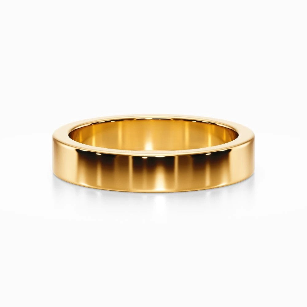 Classic Flat Wedding Band in White Gold