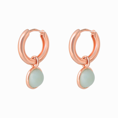 Dainty Rose Gold Drop Huggie Earring