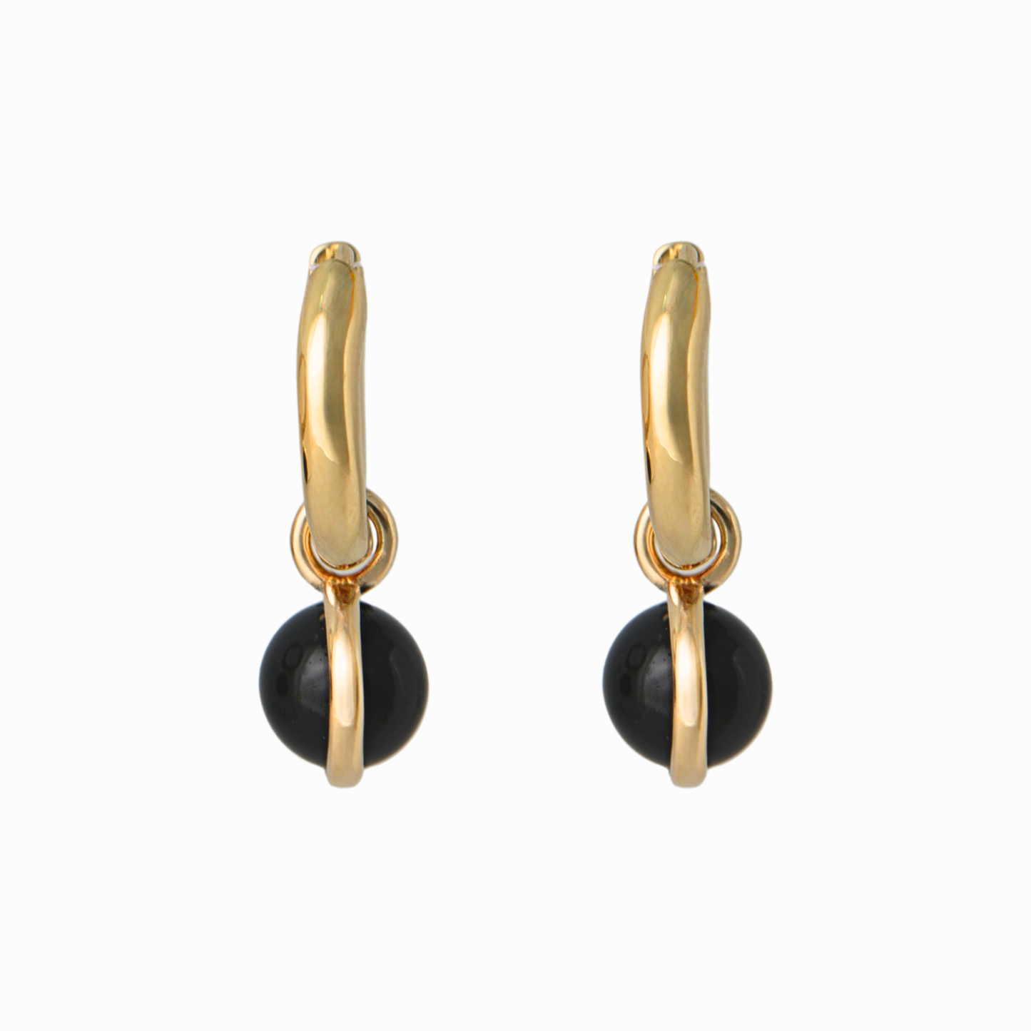 Dainty Yellow Gold Drop Huggie Earring