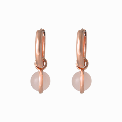 Dainty Rose Gold Drop Huggie Earring