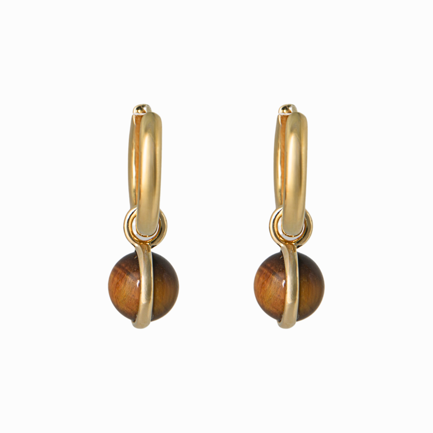Dainty Yellow Gold Drop Huggie Earring