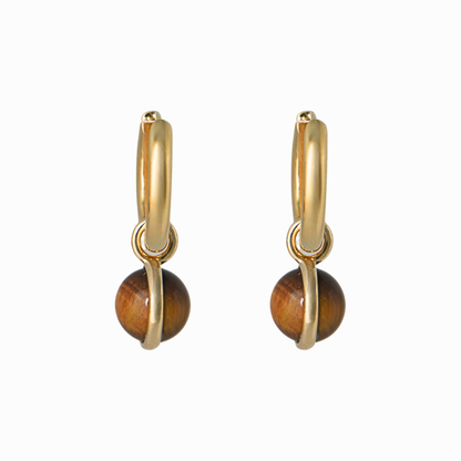 Dainty Yellow Gold Drop Huggie Earring