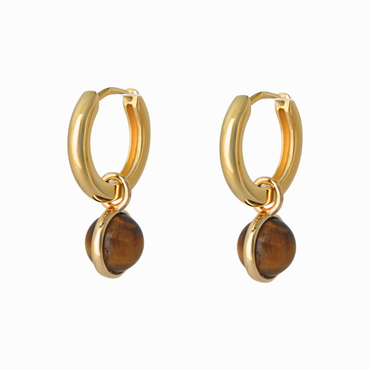 Dainty Yellow Gold Drop Huggie Earring