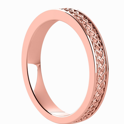 Celtic Knot Men Wedding Band in Rose Gold