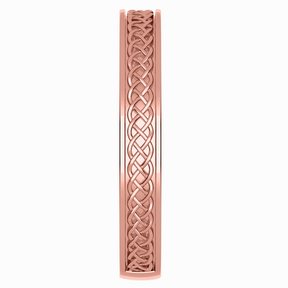Celtic Knot Men Wedding Band in Yellow Gold