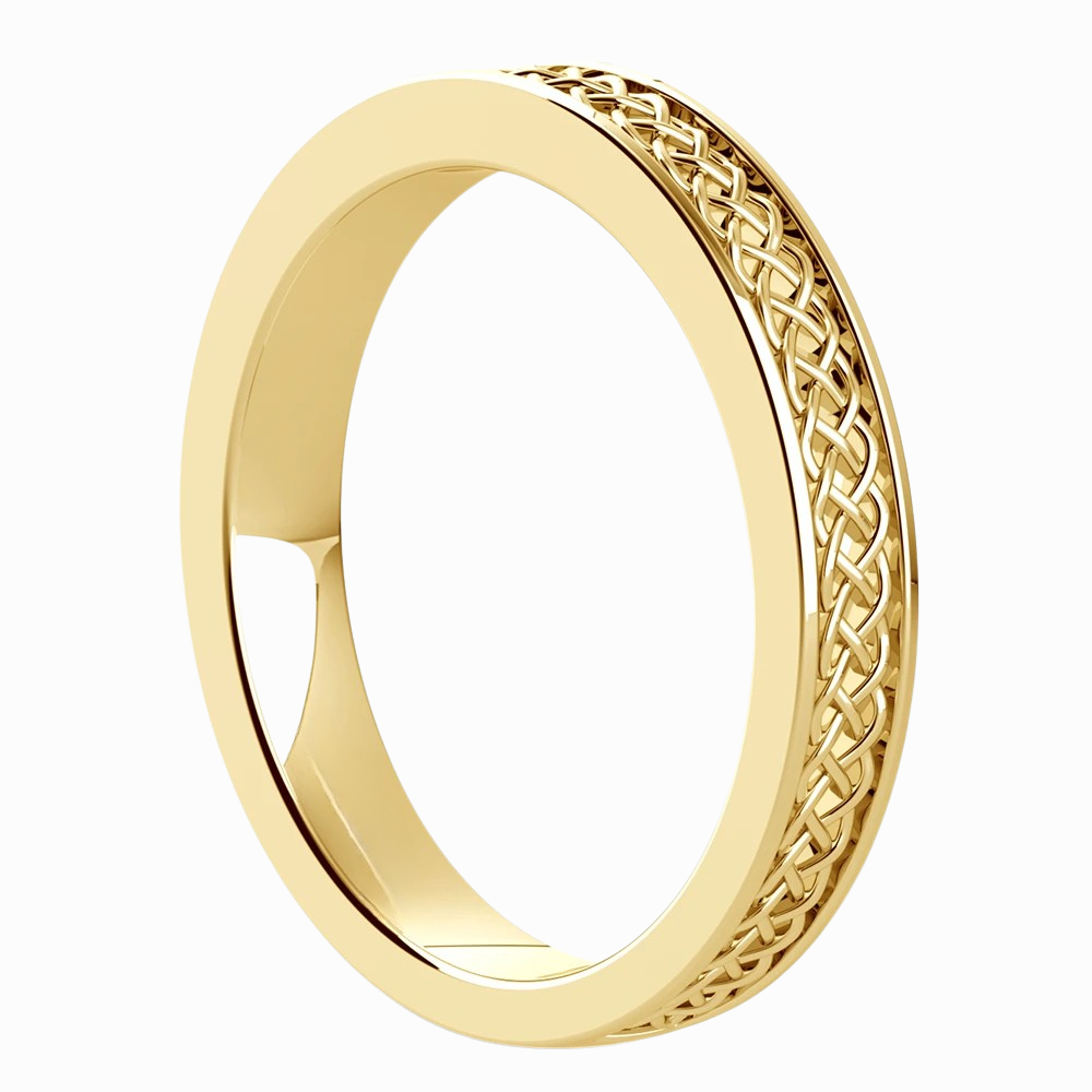 Celtic Knot Men Wedding Band in Yellow Gold