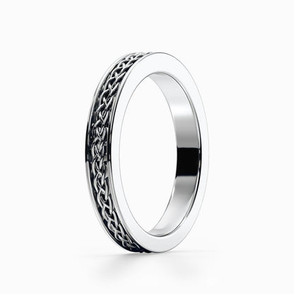 Celtic Knot Wedding Band in White Gold