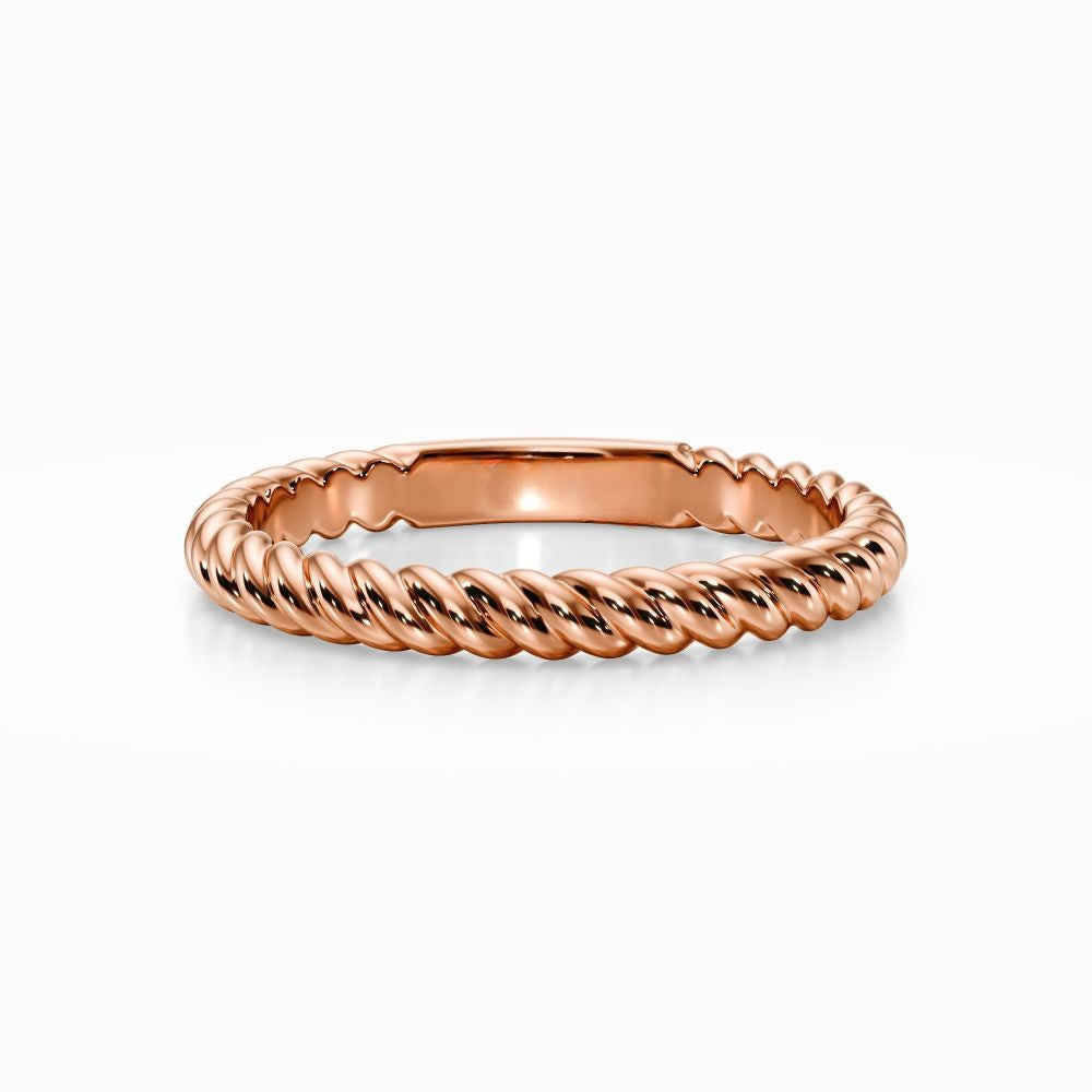 Twisted Rope Wedding Band in White Gold