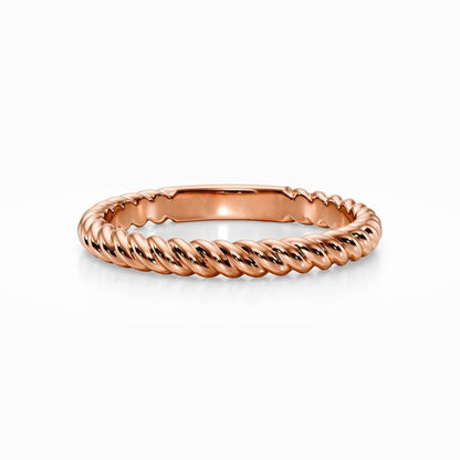 Twisted Rope Wedding Band in White Gold