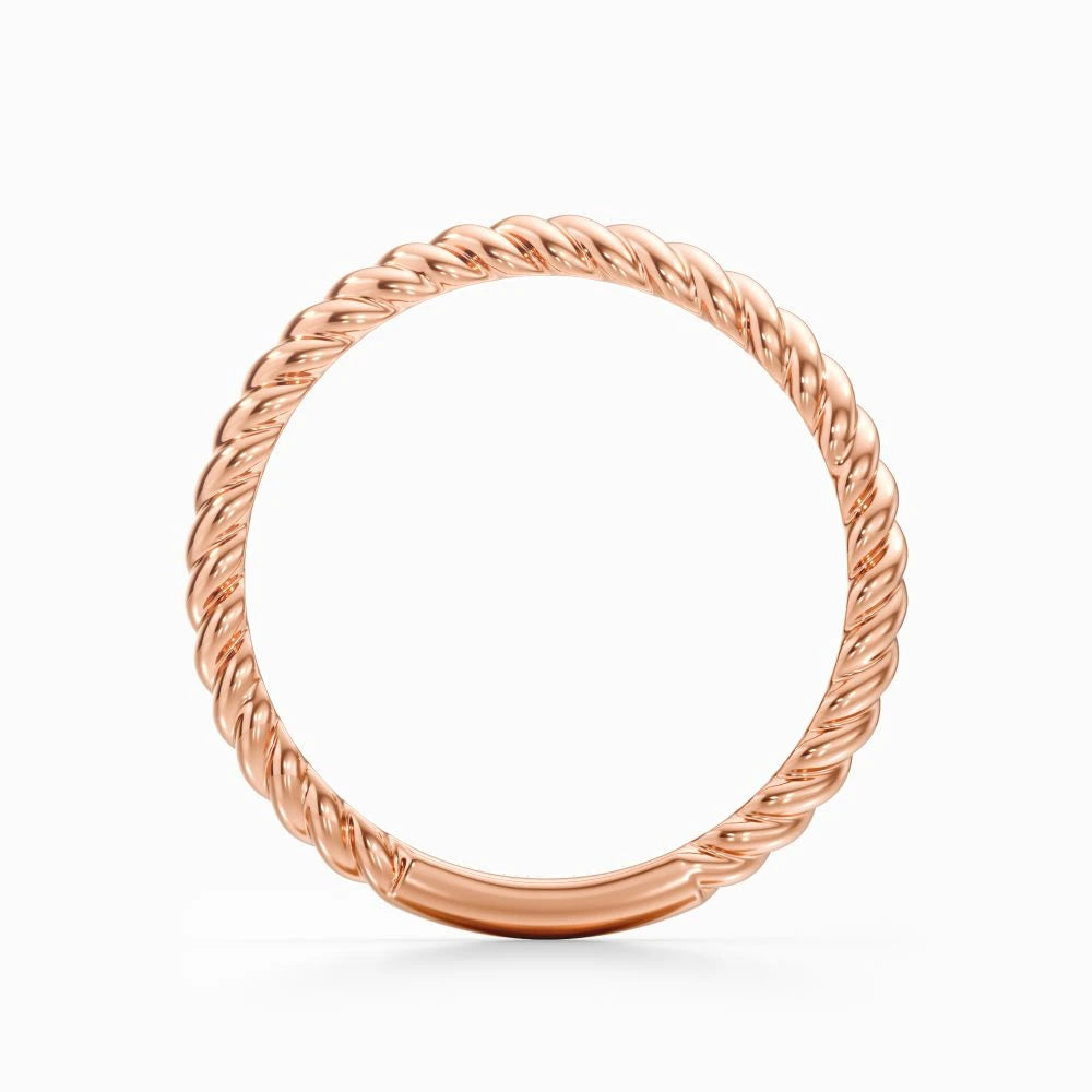Twisted Rope Wedding Band in White Gold