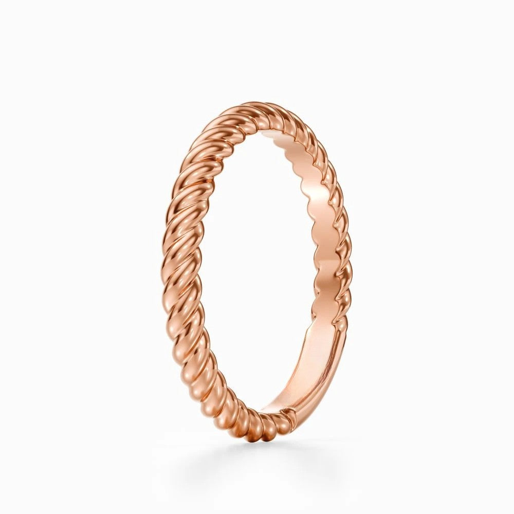 Twisted Rope Wedding Band in White Gold