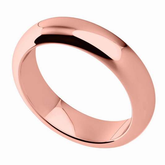 Classic Round Men Wedding Band in Rose Gold