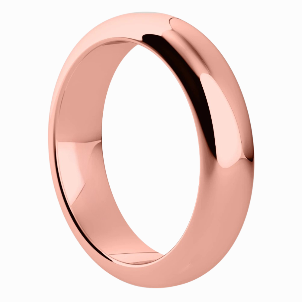 Classic Round Men Wedding Band in Yellow Gold