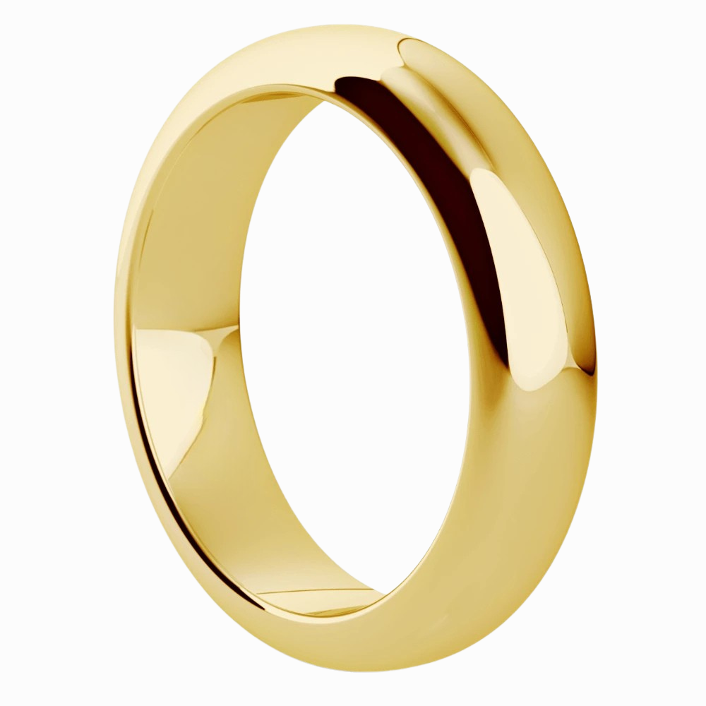 Classic Round Men Wedding Band in Yellow Gold