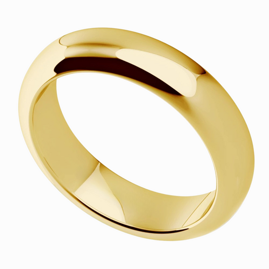 Classic Round Men Wedding Band in Yellow Gold