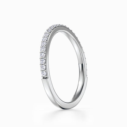 Curved Pave Wedding Band in White Gold