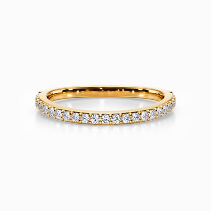 Curved Pave Wedding Band in White Gold