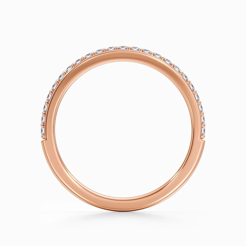 Curved Pave Wedding Band in White Gold