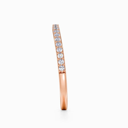 Curved Pave Wedding Band in White Gold