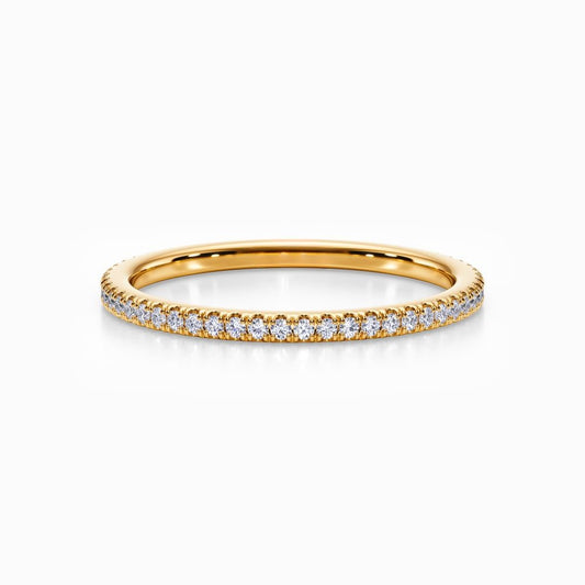 Classic Pave Wedding Band in Yellow Gold