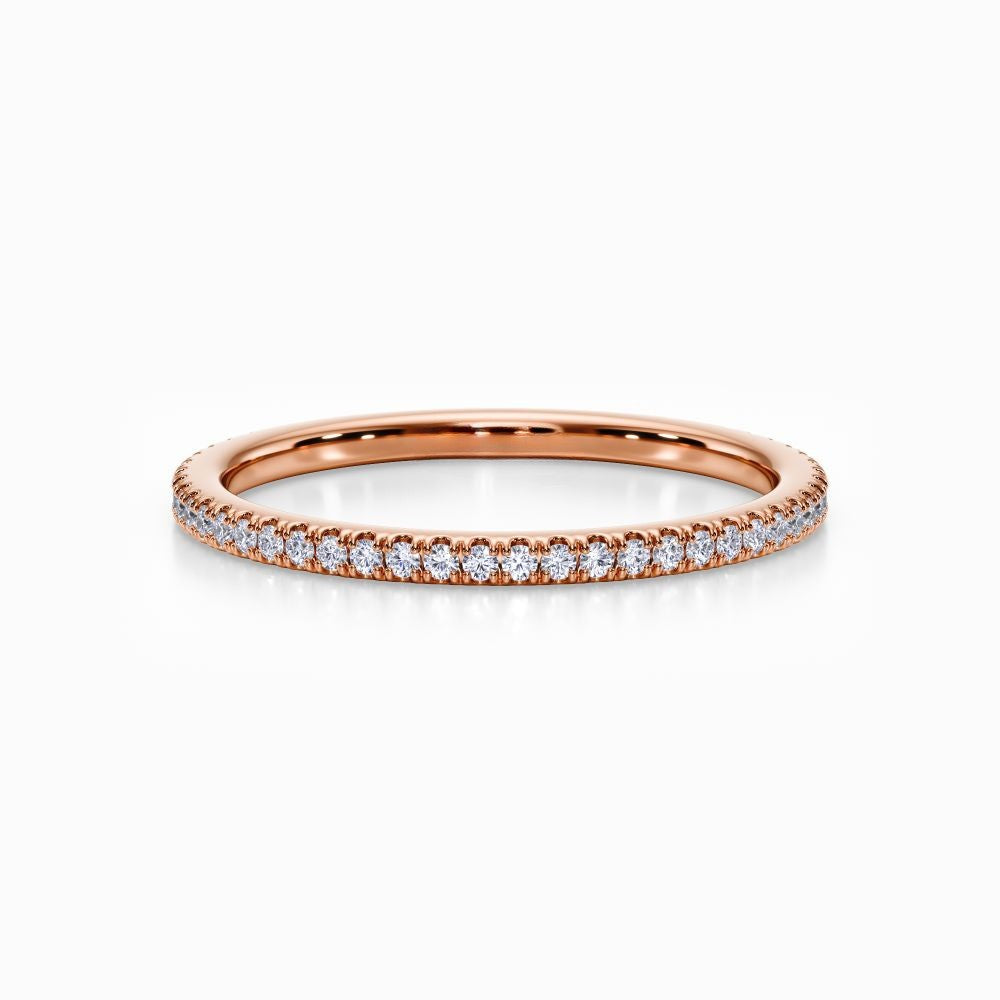 Classic Pave Wedding Band in Rose Gold