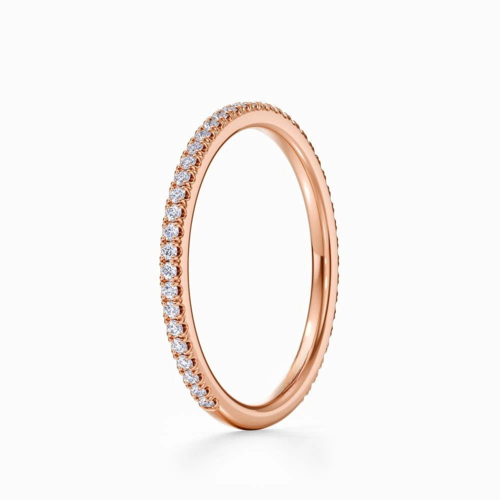 Classic Pave Wedding Band in Rose Gold