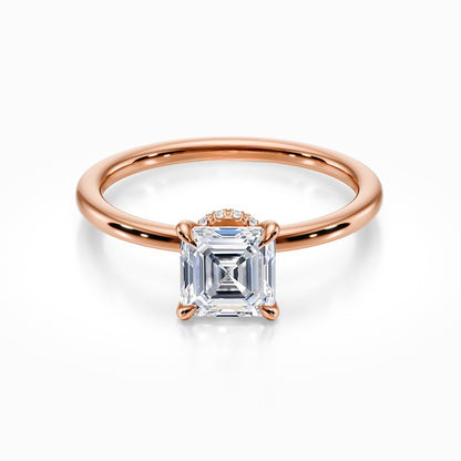 Tiara Solitaire 18K Solid Gold Ring