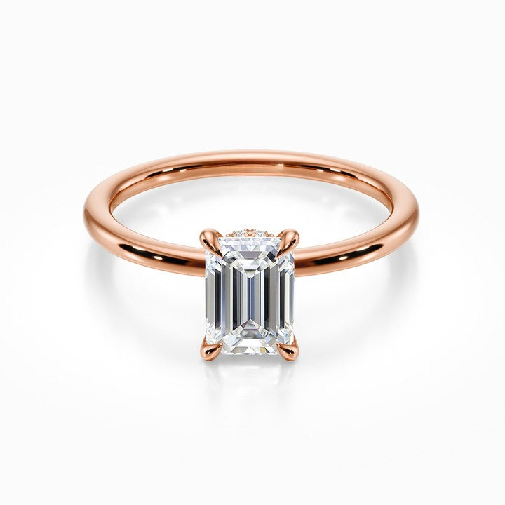 Tiara Solitaire 18K Solid Gold Ring