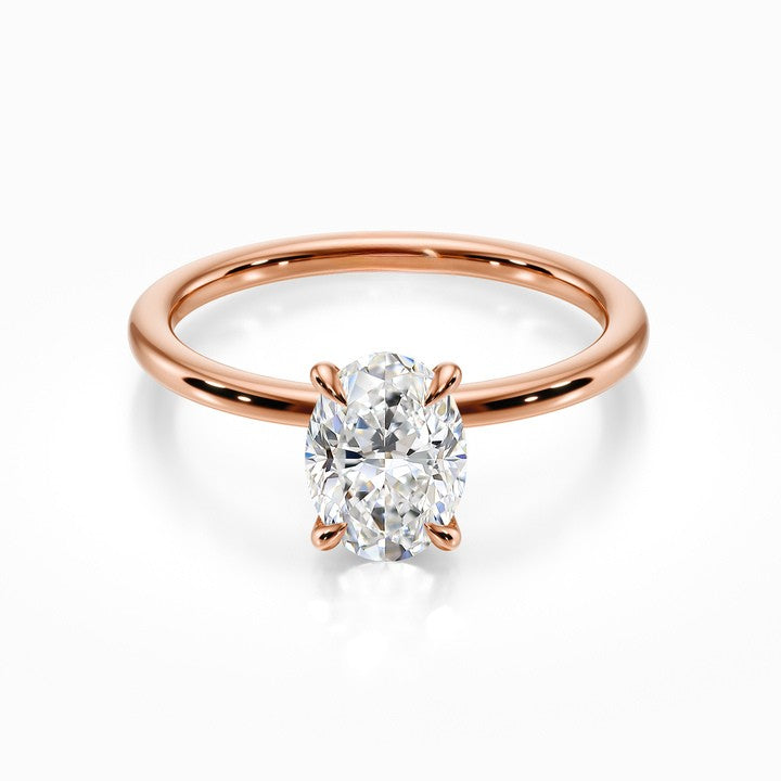 Tiara Solitaire 18K Solid Gold Ring