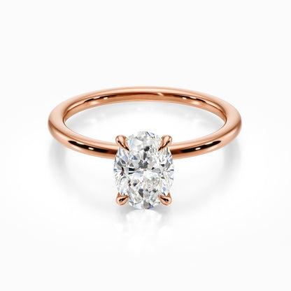 Tiara Solitaire 18K Solid Gold Ring